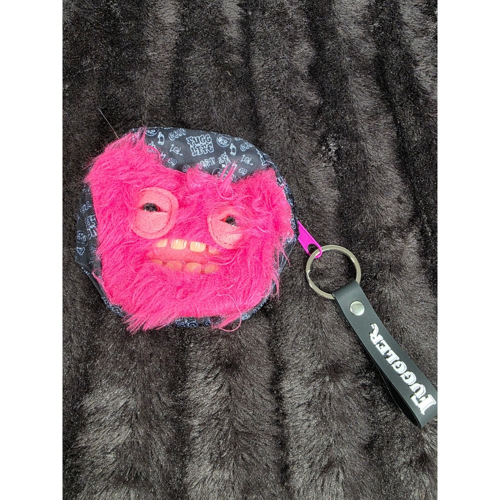 Fuggler Funny Ugly Monster Coin Purse Keychain Pink Fuzzy Teeth Pouch Accessory